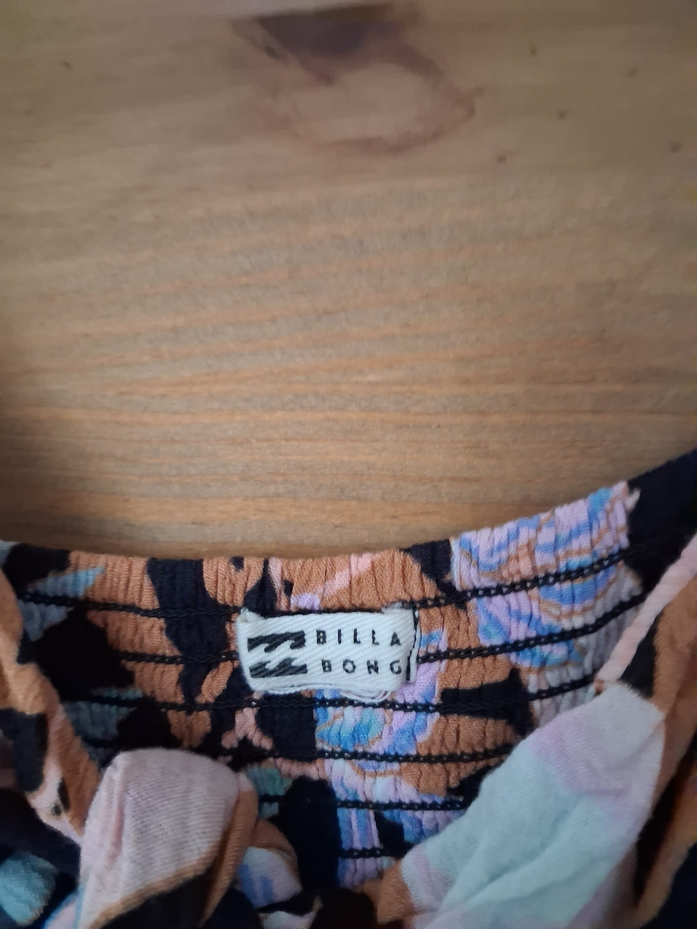 Billabong Black Floral Maxi Dress with Peach and Mint Accents - Picture 9 of 10